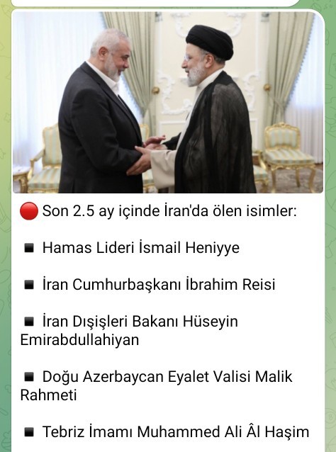 Hamas Lideri İsmail Haniye in Sır Ölümü Hakkında Ne Düşünüyorsunuz? İranın Burada ki rolü Sizce Ne?