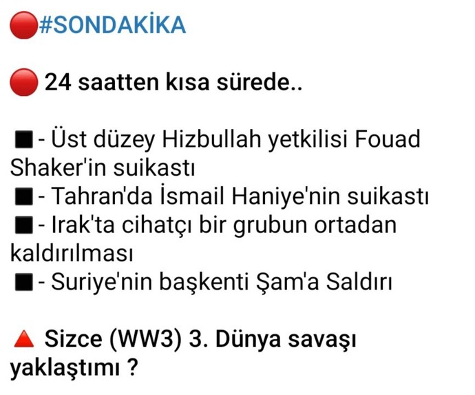Sizce 3. Dünya Savaşı Başladı mı?