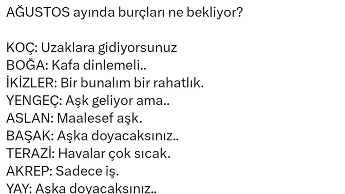 Burcunuza göre Ağustos ayında sizi ne bekliyor?