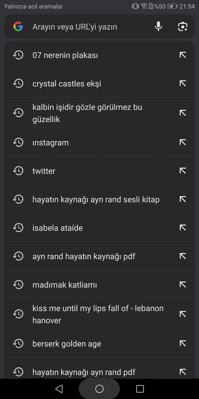 İnternette aradığınız son şey neydi?