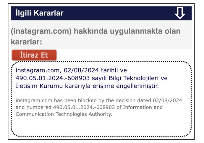 Instagram erişime kapatıldı?