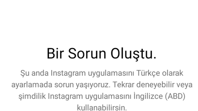 Instagram da sorun mu var hiç bir şey çıkmıyor?