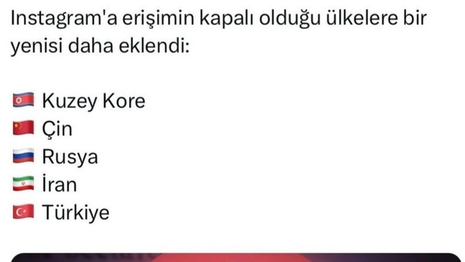 Türkiye'yi İstegrama erişimi kapatmışlar ne düsünüyo sunuz?