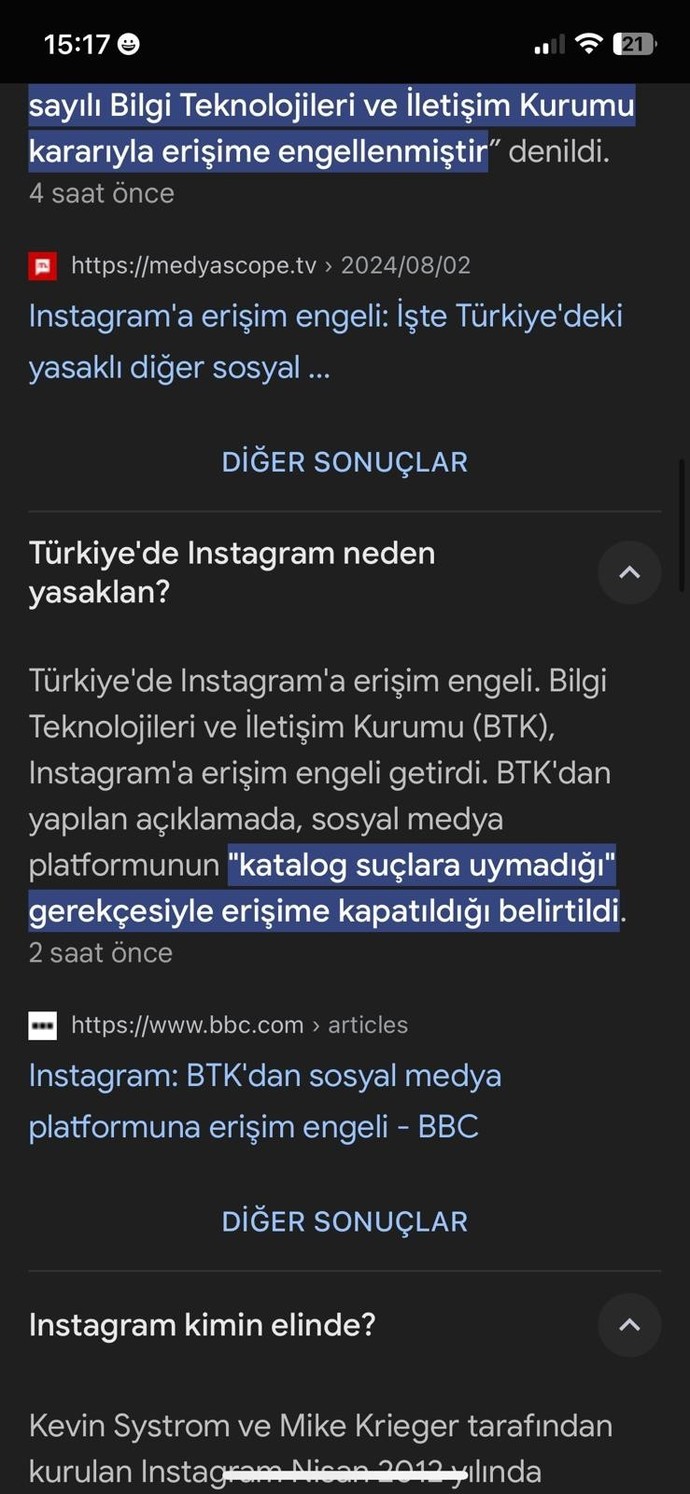 Türkiye instagrama erişim engeli getirdi?