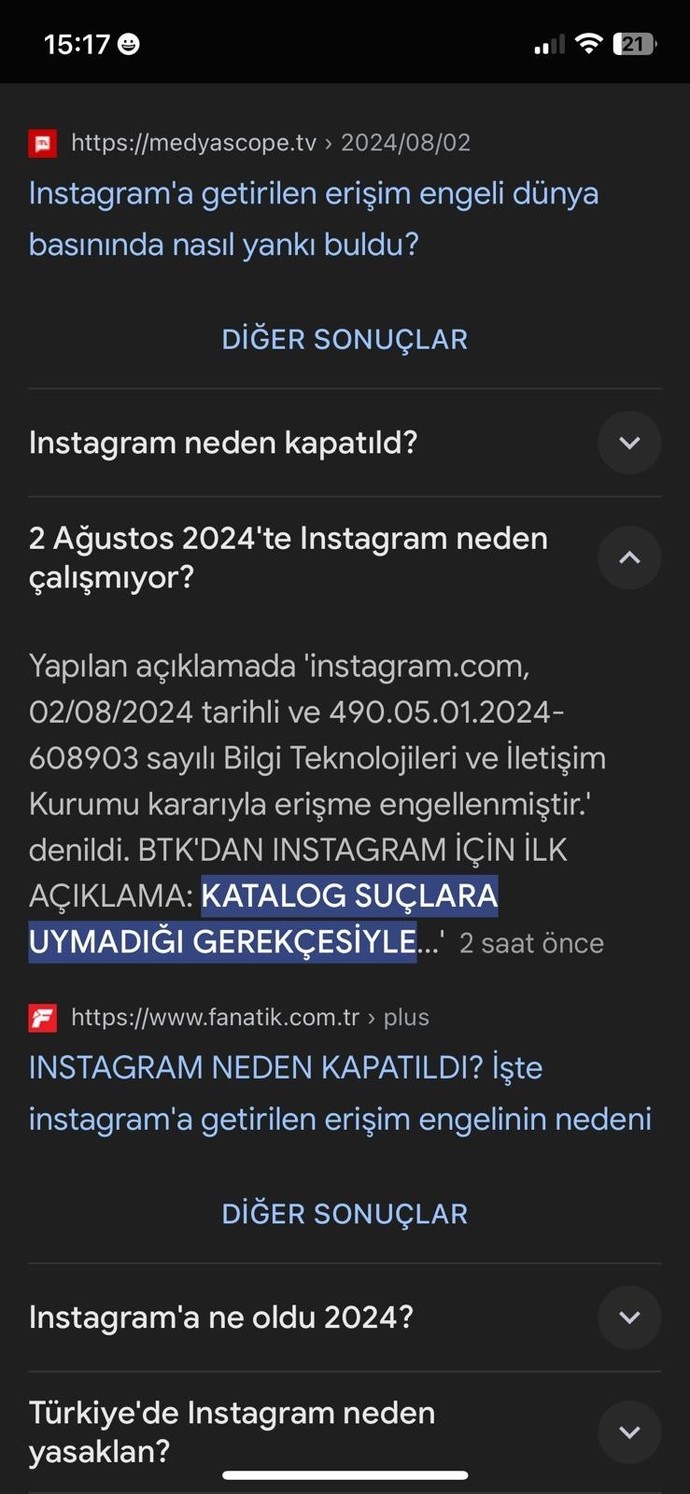 Türkiye instagrama erişim engeli getirdi?