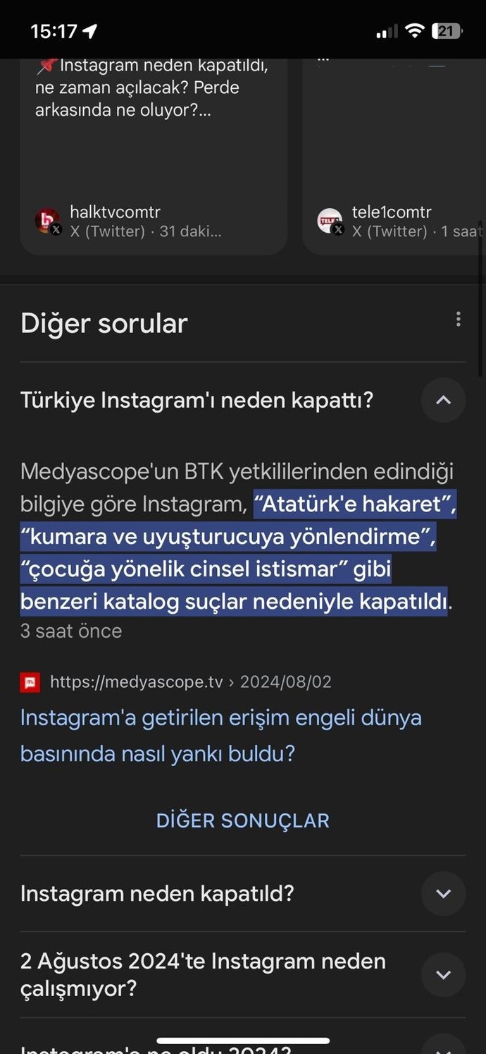 Türkiye instagrama erişim engeli getirdi?