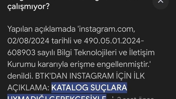 Türkiye instagrama erişim engeli getirdi?