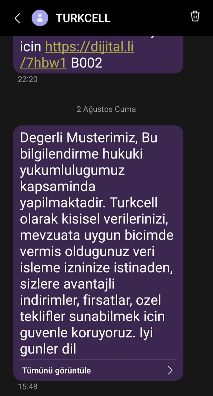 Son gelen mesajınız neydi?
