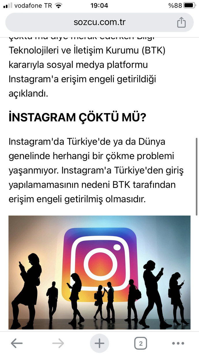 İnstagram bloke oldu açılmıyor ne düşünüyorsunuz bu konuyla ilgili?