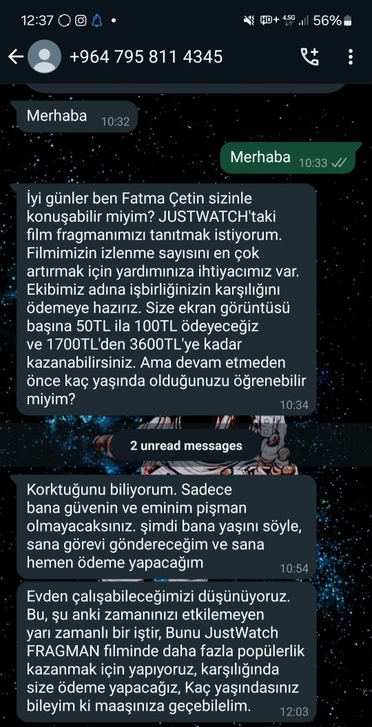 Bu tarz mesajlar bir tek bana mı geliyor?