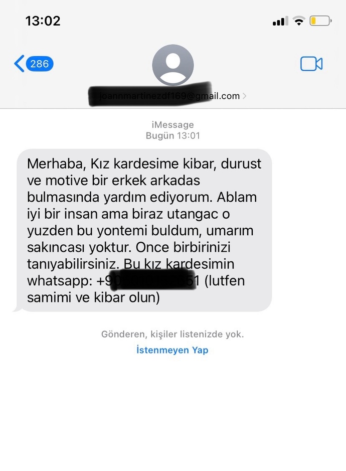 Ay çok korktum bu ne nerden geldi numaram kimlerde var?