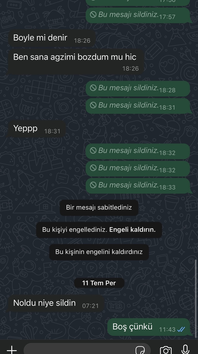 Sizce eski sevgilim artık bana yazmaz mi?