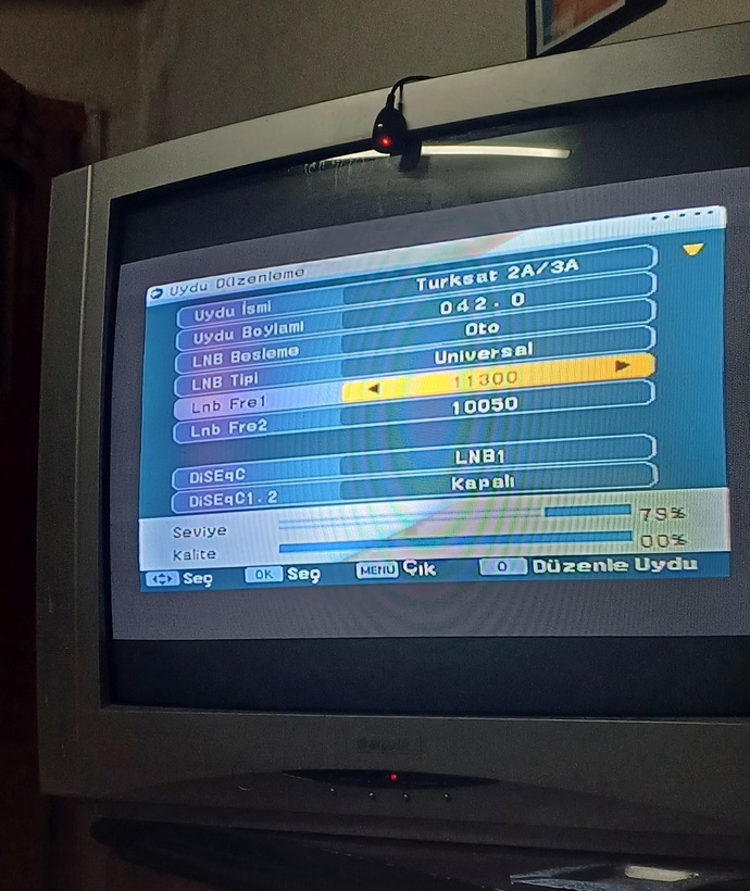 TV uydu sorunu var kanallar çıkmıyor resim ekliyorum?