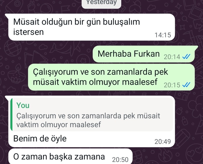 Bu nasil mi buluşma teklifi ya?