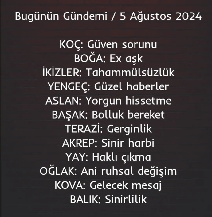 Senin burcun bugünü nasıl geçirdi?