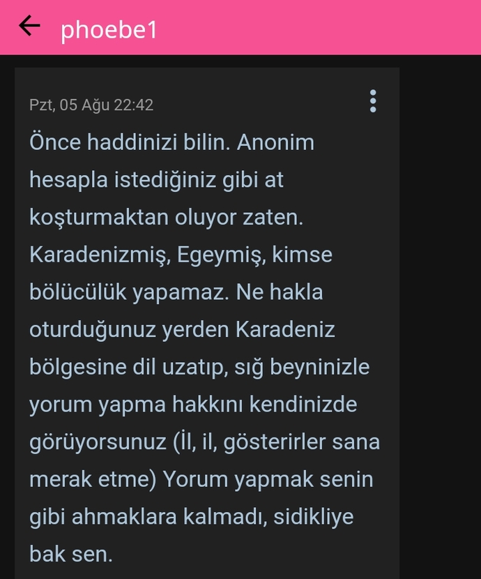 Benim çekinecek bir şeyim yok, insan gibi oluyacaksın! ?