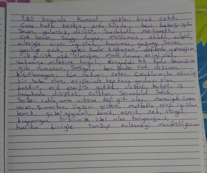 Bu benim kriterlerim peki sizin kriterleriniz neler?
