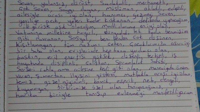 Bu benim kriterlerim peki sizin kriterleriniz neler?