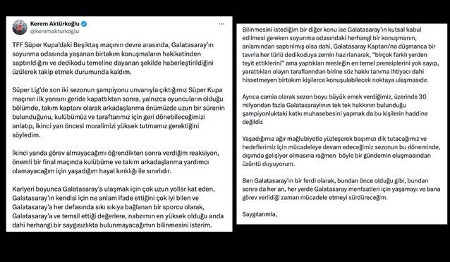 #KeremAktürkoğlu, Süper Kupa maçındaki soyunma odası haberleriyle ilgili açıklama yaptı. Futbolcunun üstüne neden bu kadar gidiliyor?