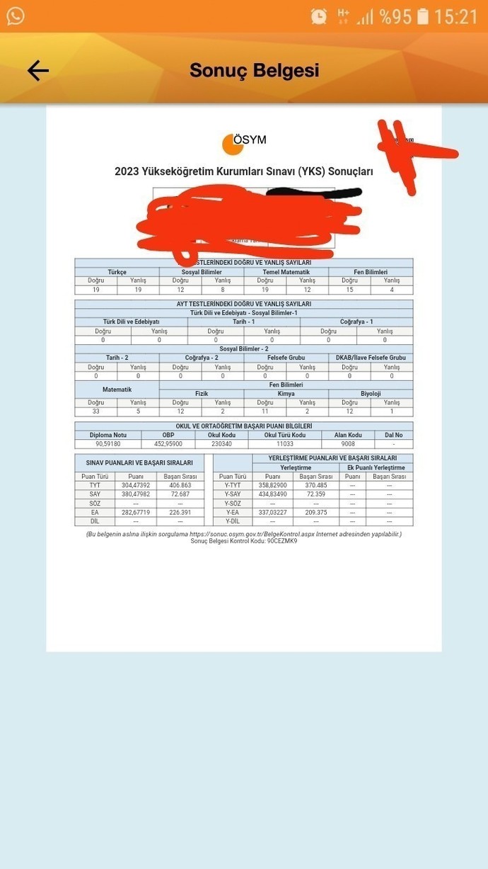 Yks sonucum çok enteresan değil mi?