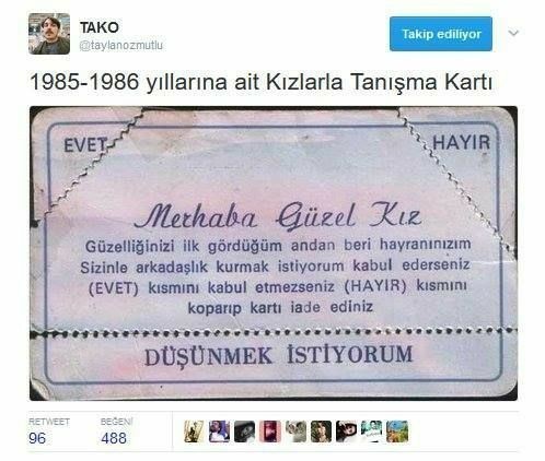 Kızlarla tanışma kartının bu devirde de olmasını ister miydiniz🎗?