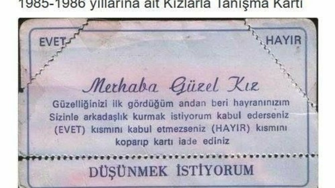 Kızlarla tanışma kartının bu devirde de olmasını ister miydiniz🎗?