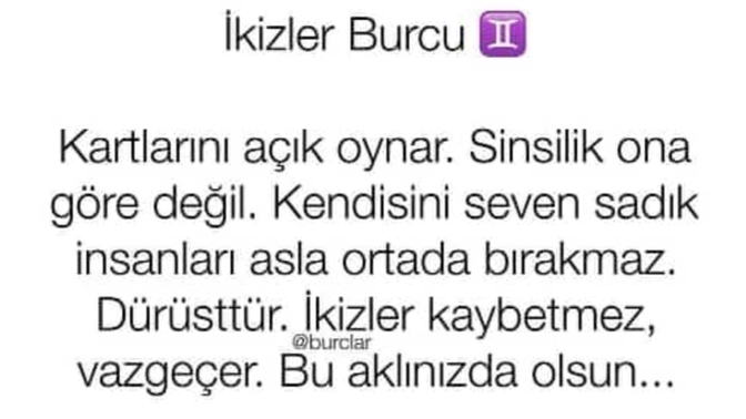 İkizler burcunu nasıl bilirsiniz? Bilmiyorsanız tanıyın 😂 teşekkürler 😂?