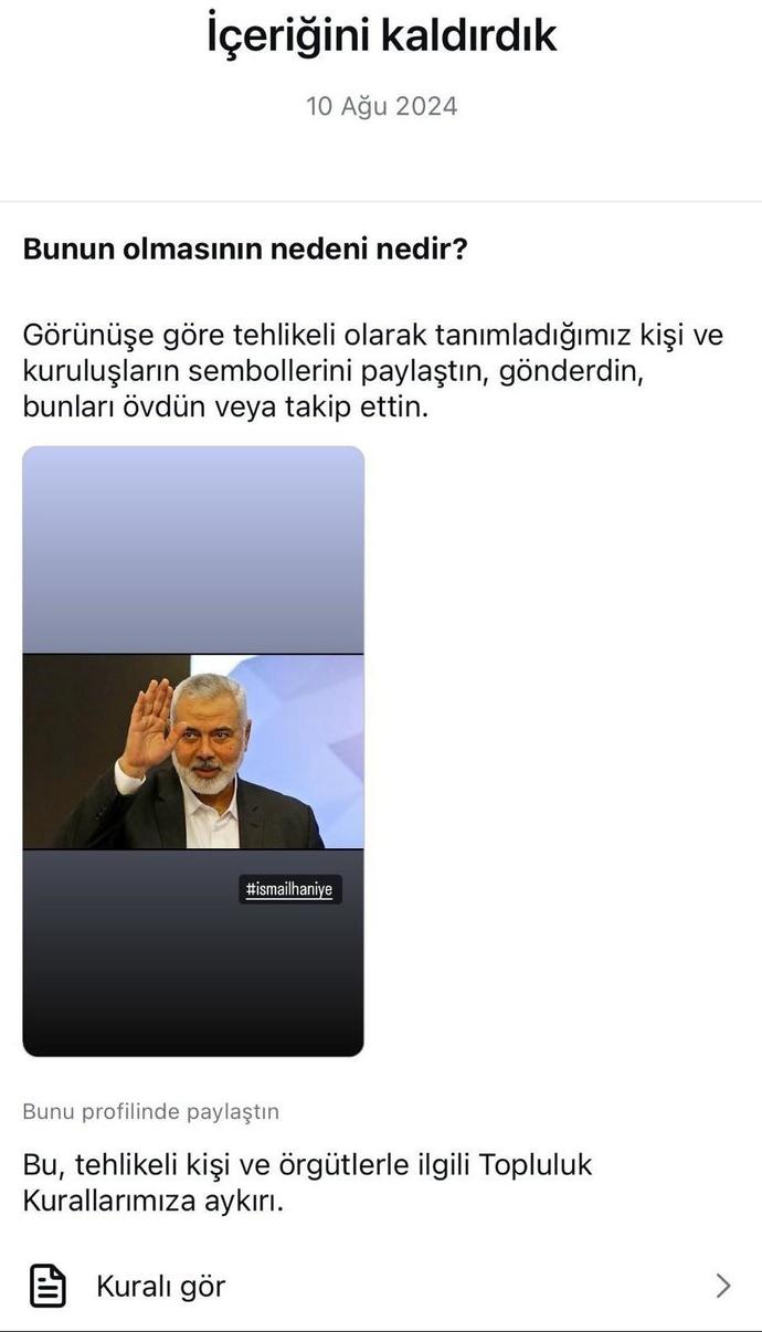 Hani Instagram şartları kabul etmişti?