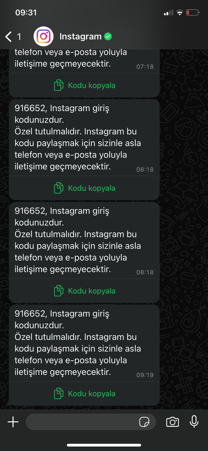 İnstagram whatsapp üzerinden böyle mesaj gönderiyor mu? Bunun sebebi ne?