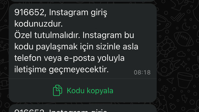 İnstagram whatsapp üzerinden böyle mesaj gönderiyor mu? Bunun sebebi ne?
