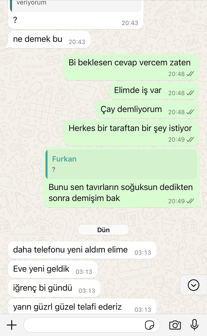 Geç cevap veren erkekten olur mu?
