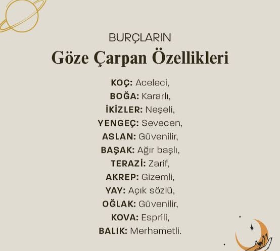 Burçların göze çarpan özellikleri nelermiş ?