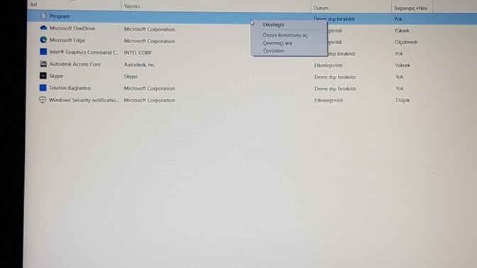 Gorev yoneticisinde kaynagi olmayan "Program" nedir?