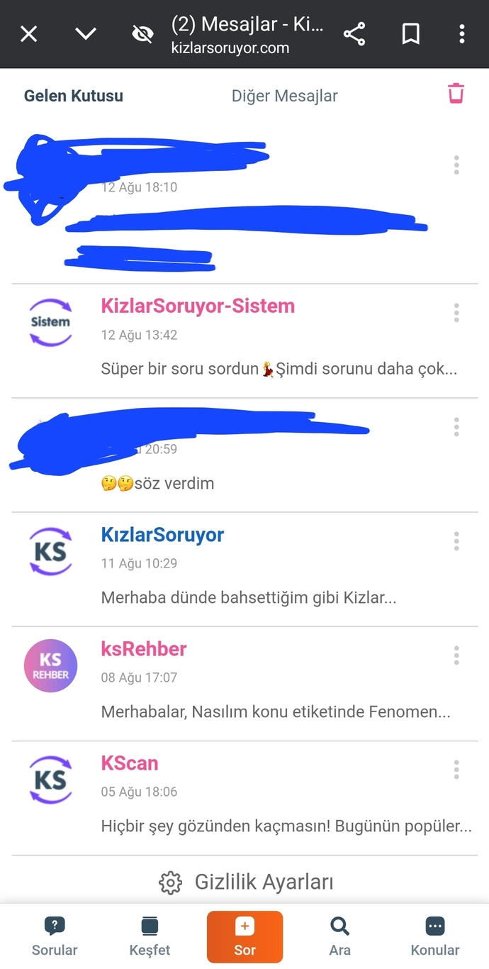 Dm ekran fotonu burada paylaşmaya cesaretin var mı?