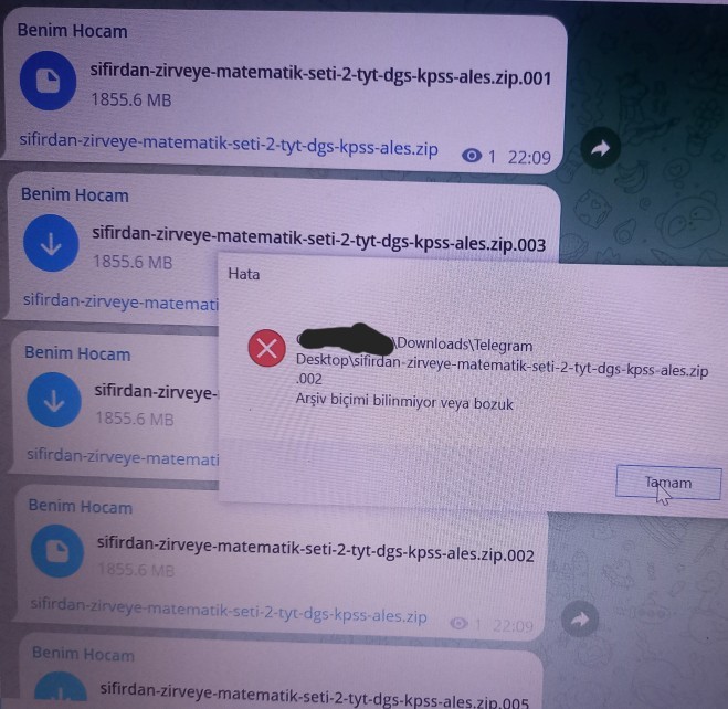 Bozuk dosyo sorunu zip?