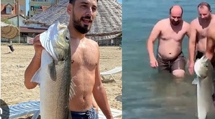 Yüzmek için girdiği denizden elinde 6 kiloluk levrek balığıyla çıktı! Sizce böyle bir şey mümkün olabilir mi?