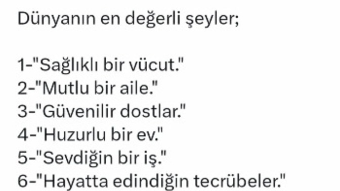 Dünyanın en değerli şeyleri nelerdir?
