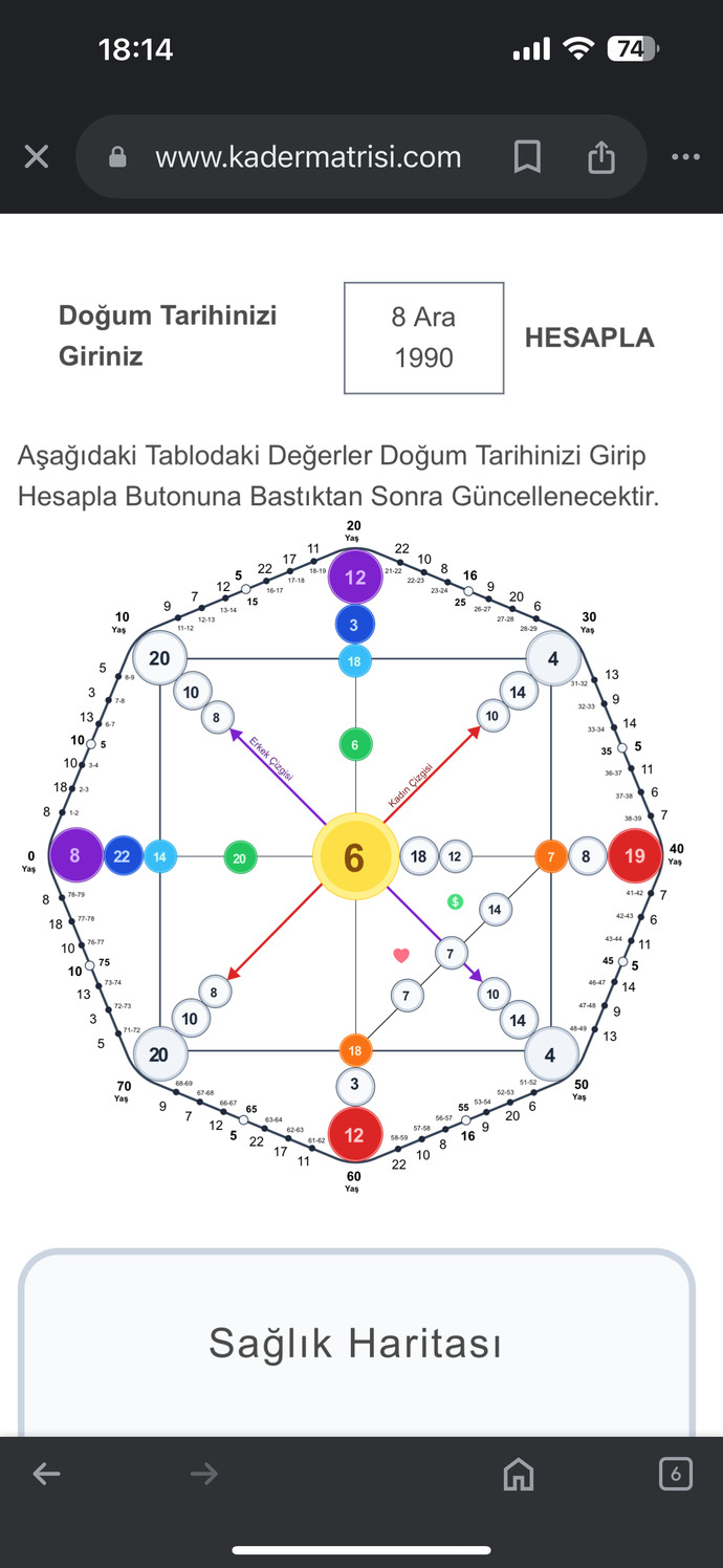 Bu harita da evlilik yaşı veriliyormuş yorum gelir mi ne zaman evleneceğim?