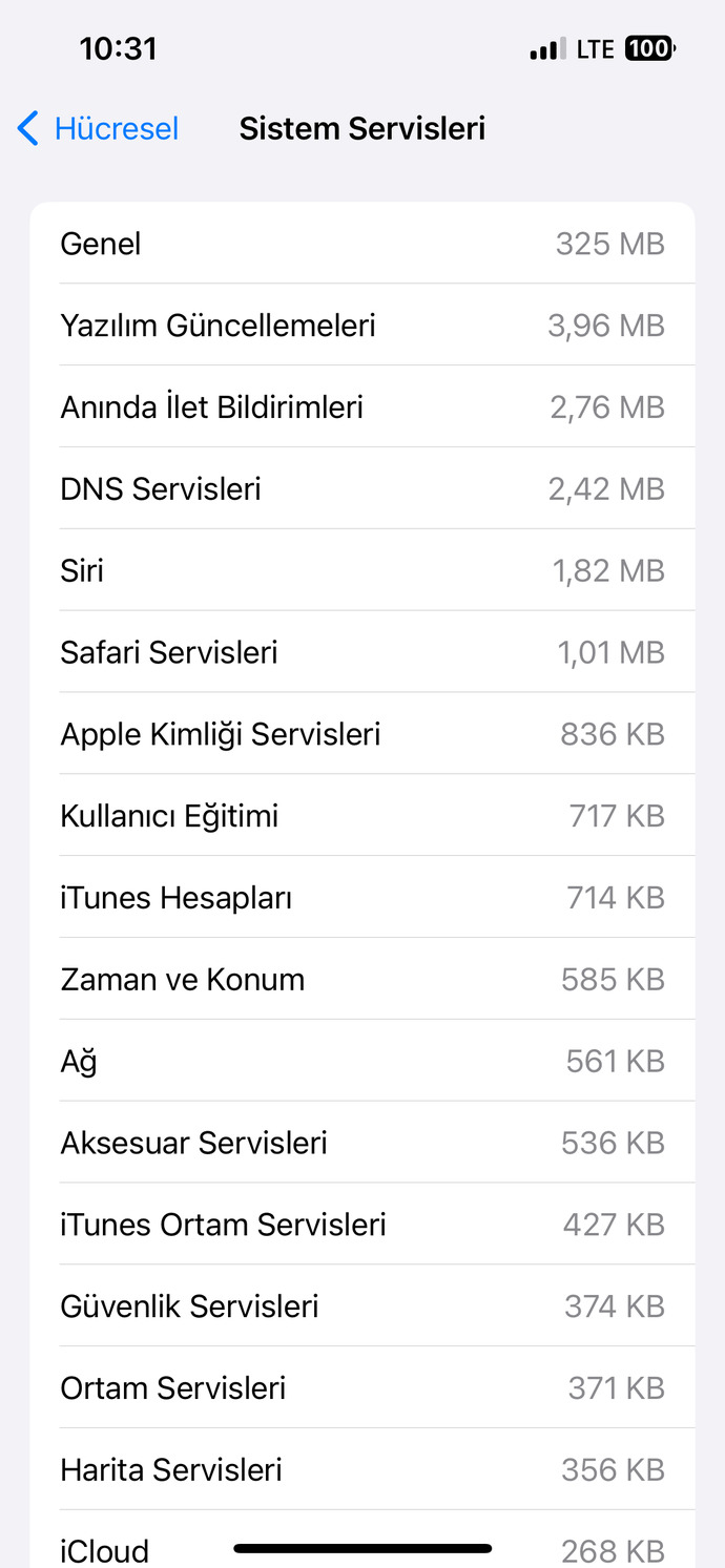İphone sistem servisleri sorunu?