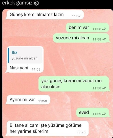 Erkekler ve kadın gamsızlığı için örnek verir misiniz?