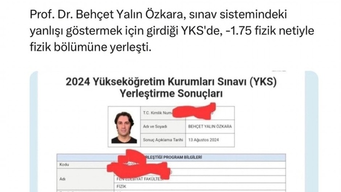 YKS açıklandı. -1.75 Fizik netiyle Fizik bölümüne yerleşti. Sizde durumlar nasıl mutlu musunuz mutsuz mu?
