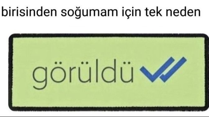 Görüldü yediğinizde ikinci mesajı atar mısınız?
