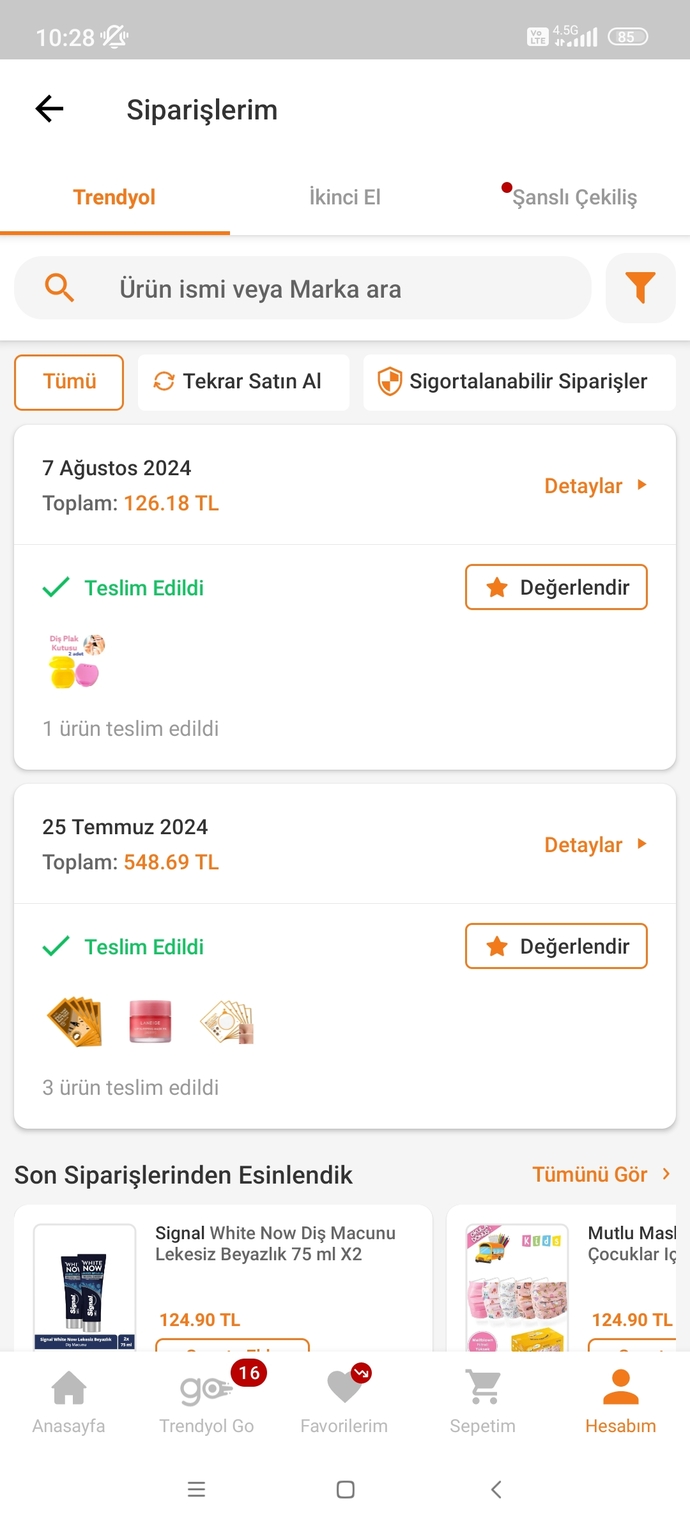 İnternetten aldığınız en son şeyi bana verseydiniz, benim neyim olurdu?
