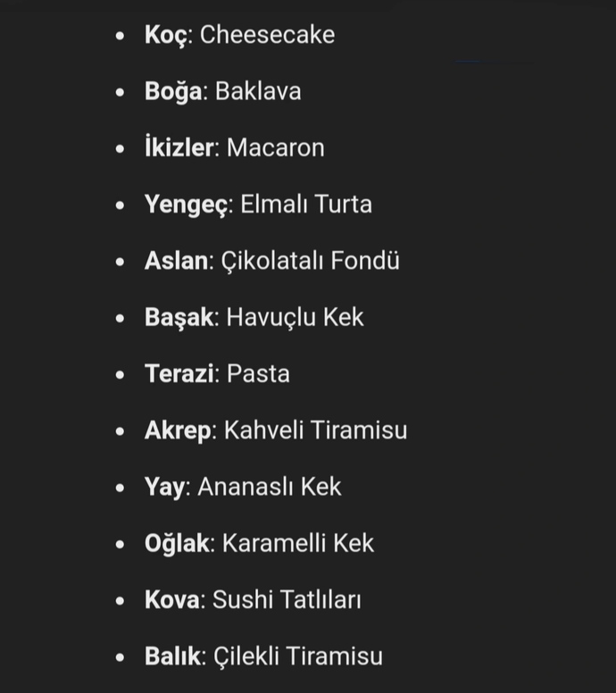 Burcunuza göre hangi tatlısınız?