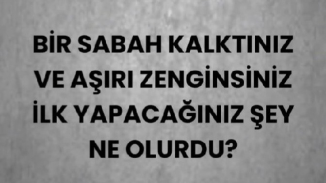 Bu sabah kalktınız ve aşırı zenginsiniz, ilk yapacağınız şey ne olurdu?