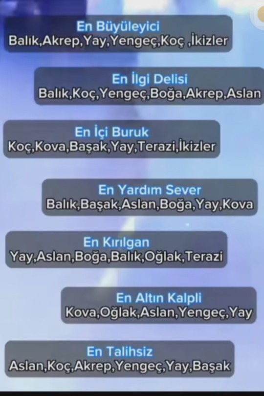Sizde hangileri mevcuttur?