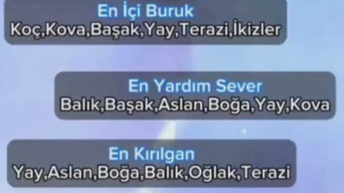 Sizde hangileri mevcuttur?