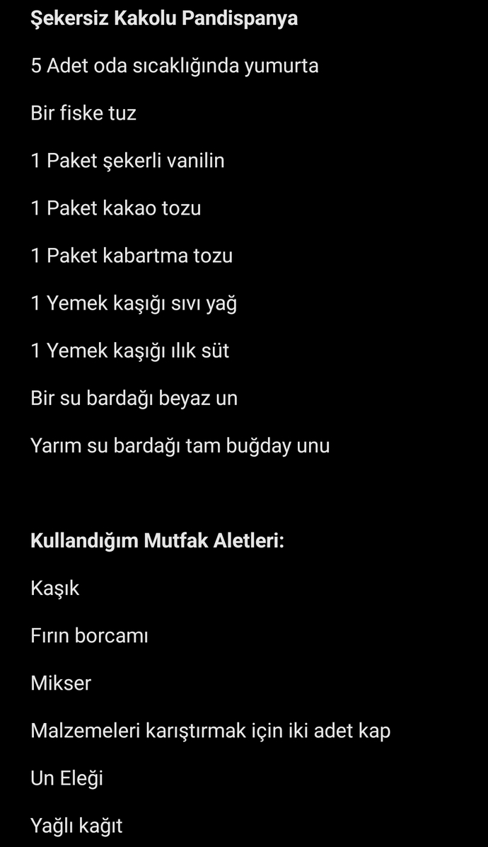 Doğum günü Pastamı yapmak için diyet pandispanya tarifi yazdım acaba tarifimi kontrol eder misiniz?