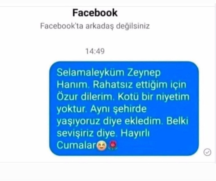 Sosyal medyadan tanımadığınız birini tanışmak için eklermisiniz?