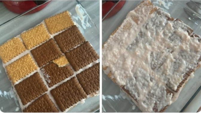 Fakir pastası yapayım dedim fakirlikten pasta böyle oldu yenir mi? ben galiba beceremiyorum fakir fukara işini 🤭🤭?